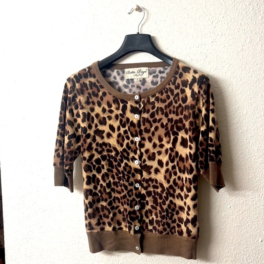 Bettie Page Cheetah print sweater size small NEVER WORN